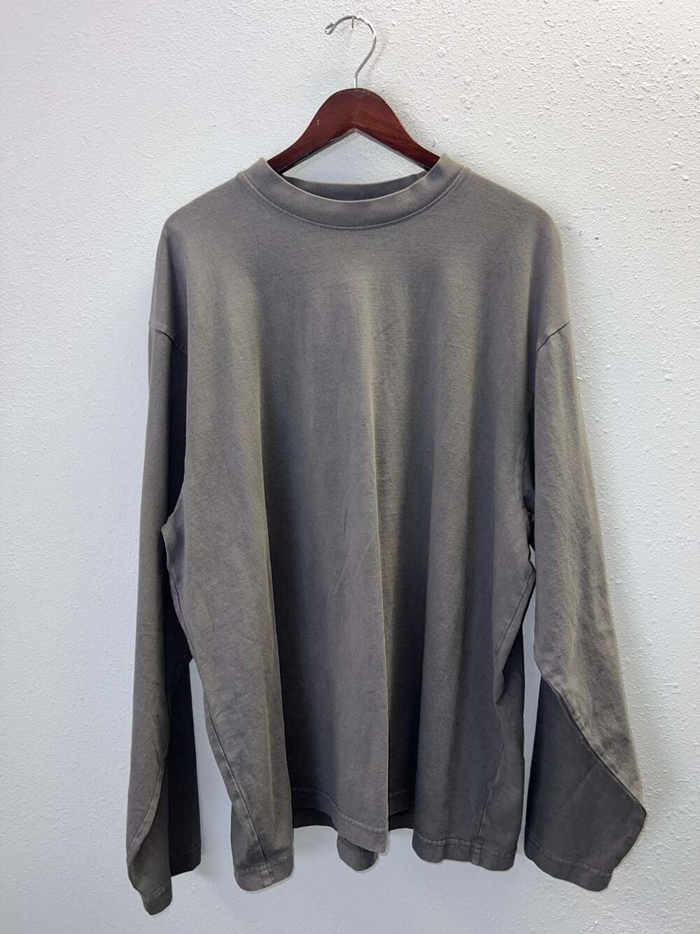 Yeezy Gap Engineered by Balenciaga Long Sleeve Tee Shirt Grey Dark Oval XL
